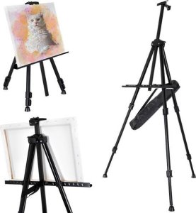 Elpio evalet de pictor pliabil cu geant, reglabil pe nlime, metal, negru 17