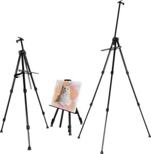 Elpio evalet de pictor pliabil cu geant, reglabil pe nlime, metal, negru 3
