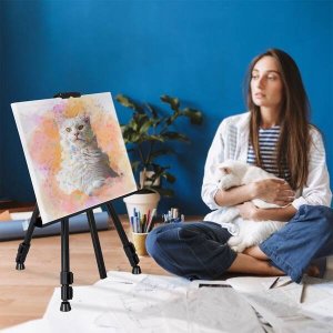 Elpio evalet de pictor pliabil cu geant, reglabil pe nlime, metal, negru 4