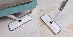 Mop MOP PŁASKI ZE SPRYSKIWACZEM SKŁADANY ZESTAW WKŁAD Z MIKROFIBRY OBROTOWA GŁOWICA 2