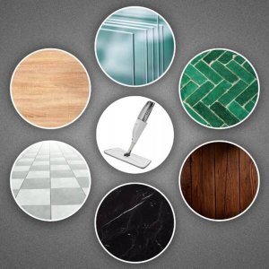 Mop MOP PŁASKI ZE SPRYSKIWACZEM SKŁADANY ZESTAW WKŁAD Z MIKROFIBRY OBROTOWA GŁOWICA 5