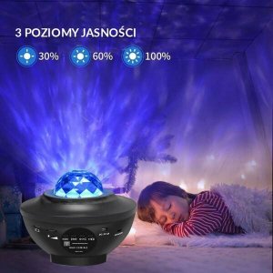 Lampki choinkowe PROJEKTOR GWIAZD MUZYCZNY LAMPKA NOCNA STAR LED USB+PILOT 14