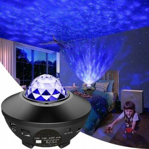 Lampki choinkowe PROJEKTOR GWIAZD MUZYCZNY LAMPKA NOCNA STAR LED USB+PILOT 3