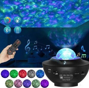 Lampki choinkowe PROJEKTOR GWIAZD MUZYCZNY LAMPKA NOCNA STAR LED USB+PILOT 5