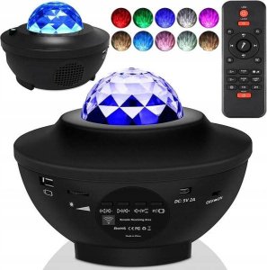 Lampki choinkowe PROJEKTOR GWIAZD MUZYCZNY LAMPKA NOCNA STAR LED USB+PILOT 6