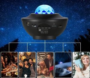 Lampki choinkowe PROJEKTOR GWIAZD MUZYCZNY LAMPKA NOCNA STAR LED USB+PILOT 9