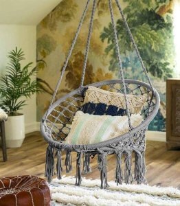 ModernHome BOCIANIE GNIAZDO FOTEL WISZĄCY PLECIONY HUŚTAWKA DO DOMU OGRODU 3