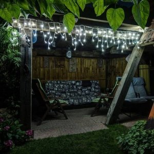 Lampki choinkowe Multimix.pl LAMPKI ZEWNĘTRZNE SOPLE 500 LED 20M KURTYNA GIRLANDA OŚWIETLENIE ŚWIĄTECZNE 3