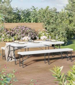 Springos ŁAWKA SKŁADANA W WALIZKĘ 180 CM CATERINGOWA BANKIETOWA OGRODOWA 4