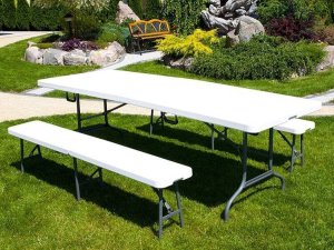 Springos ŁAWKA SKŁADANA W WALIZKĘ 180 CM CATERINGOWA BANKIETOWA OGRODOWA 7