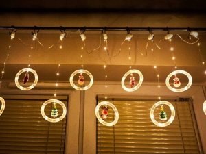 KURTYNA LED GIRLANDA NA OKNO FIGURKI ŚWIĄTECZNE DEKORACJA OKIENNA 12