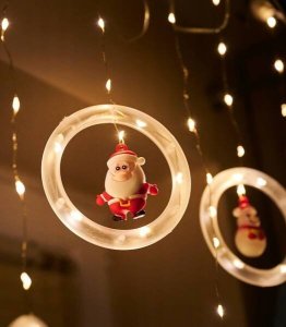 KURTYNA LED GIRLANDA NA OKNO FIGURKI ŚWIĄTECZNE DEKORACJA OKIENNA 3