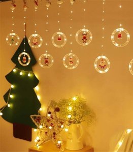 KURTYNA LED GIRLANDA NA OKNO FIGURKI ŚWIĄTECZNE DEKORACJA OKIENNA 9