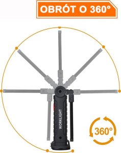 LAMPA WARSZTATOWA GARAŻOWA LED MOCNA SKŁADANA 5 TRYBÓW MAGNES HAK 3