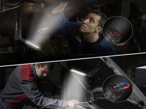 LAMPA WARSZTATOWA GARAŻOWA LED MOCNA SKŁADANA 5 TRYBÓW MAGNES HAK 7