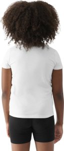 4f Zestaw dzięciecy koszulka   spodenki   worek plecak do szkoły na WF 4F F019 biało-czarno-różowy 4FJWAW24TAPSF019 20S 158/164cm 5