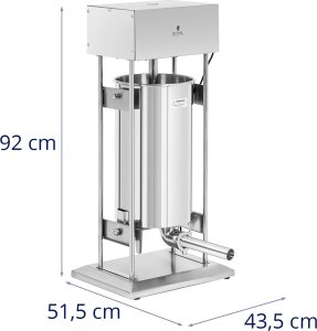 Royal Catering Nadziewarka do kiełbas elektryczna pionowa 4 lejki 25 l 350 W Nadziewarka do kiełbas elektryczna pionowa 4 lejki 25 l 350 W 9