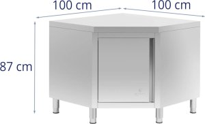 Royal Catering Szafa gastronomiczna narożna STAL 100 x 100 x 87 cm Szafa gastronomiczna narożna STAL 100 x 100 x 87 cm 5