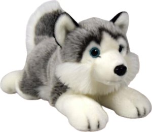 Dubi Maskotka Pies Husky Leżący Pluszak 34cm Miękka Przytulanka Miś Piesek 1