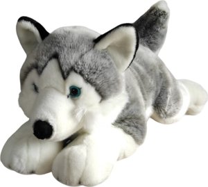 Dubi Maskotka Pies Husky Leżący Duży Pluszak 62cm Miękka Przytulanka Miś Piesek 1