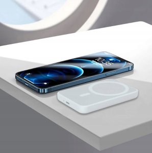 Powerbank . ECOBOX POWER BANK 5000MAH  BIAŁY MAGSAFE  BEZPRZEWODOWY 4