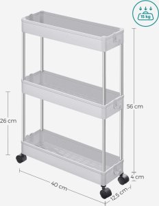 Leobert Szafka na kółkach 3 półki biała - KSC007W01 3