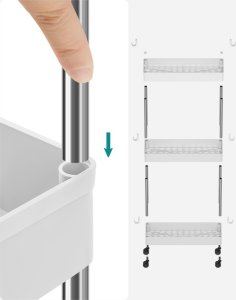 Leobert Szafka na kółkach 3 półki biała - KSC007W01 4