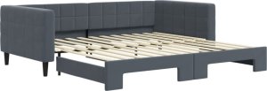 vidaXL Sofa rozsuwana, ciemnoszara, 100x200 cm, aksamit 2
