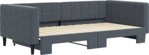 vidaXL Sofa rozsuwana, ciemnoszara, 100x200 cm, aksamit 3