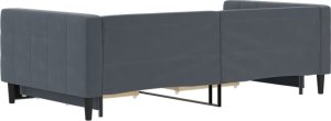 vidaXL Sofa rozsuwana z szufladami, ciemnoszara, 100x200 cm, aksamit 5