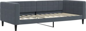 vidaXL Sofa rozsuwana z szufladami, ciemnoszara, 100x200 cm, aksamit 6