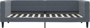 vidaXL Sofa rozsuwana z szufladami, ciemnoszara, 100x200 cm, aksamit 7