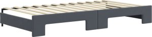 vidaXL Sofa rozsuwana z szufladami, ciemnoszara, 100x200 cm, aksamit 8