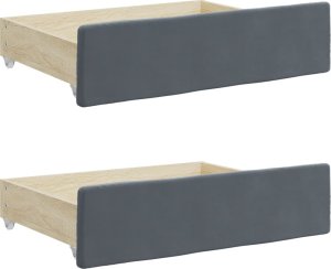 vidaXL Sofa rozsuwana z szufladami, ciemnoszara, 100x200 cm, aksamit 9