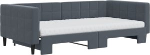 vidaXL Sofa rozsuwana z materacami, ciemnoszara, 100x200 cm, aksamit 3