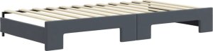vidaXL Sofa rozsuwana z materacami, ciemnoszara, 100x200 cm, aksamit 5