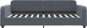vidaXL Sofa z materacem do spania, ciemnoszara, 90x200 cm, aksamit 4