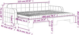 vidaXL Sofa rozsuwana z materacami, ciemnoszara, 80x200 cm, aksamit 12