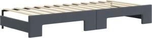 vidaXL Sofa rozsuwana z materacami, ciemnoszara, 80x200 cm, aksamit 5