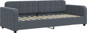 vidaXL Sofa rozsuwana z szufladami, ciemnoszara, 80x200 cm, aksamit 6