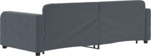 vidaXL Sofa rozsuwana z szufladami, ciemnoszara, 90x200 cm, aksamit 5
