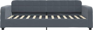 vidaXL Sofa rozsuwana z szufladami, ciemnoszara, 90x200 cm, aksamit 7