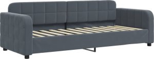 vidaXL Sofa rozsuwana z szufladami, ciemnoszara, 80x200 cm, aksamit 4