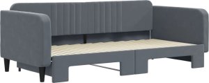 vidaXL Sofa rozsuwana, ciemnoszara, 100x200 cm, aksamit 3