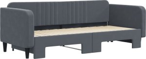 vidaXL Sofa rozsuwana, ciemnoszara, 90x200 cm, aksamit 3