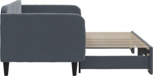 vidaXL Sofa rozsuwana, ciemnoszara, 90x200 cm, aksamit 4
