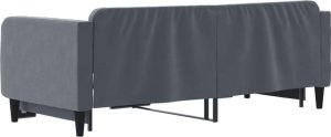 vidaXL Sofa rozsuwana, ciemnoszara, 90x200 cm, aksamit 5