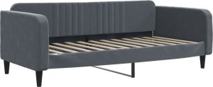 vidaXL Sofa z materacem do spania, ciemnoszara, 90x200 cm, aksamit 3