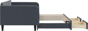 vidaXL Sofa rozsuwana z szufladami, ciemnoszara, 100x200 cm, aksamit 4