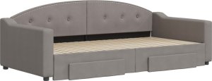 vidaXL Sofa rozsuwana z szufladami, taupe, 100x200 cm, tkanina 3